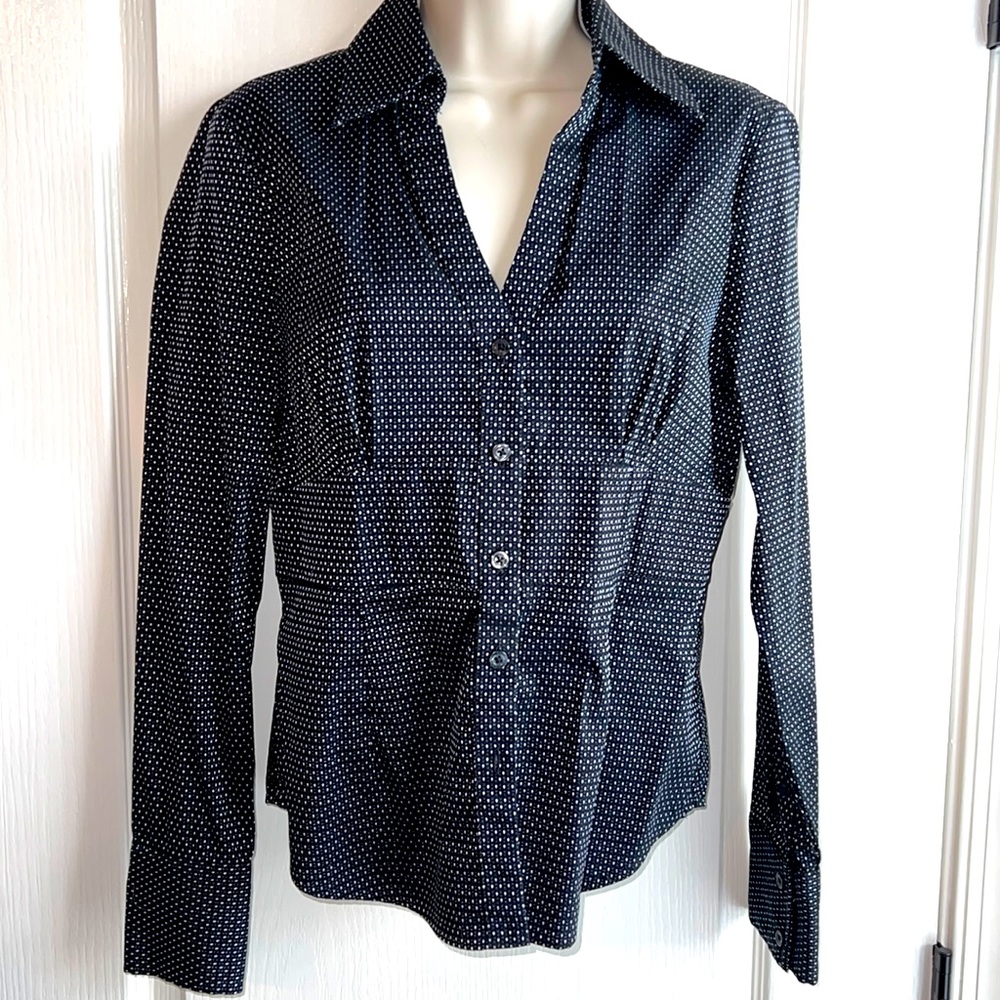 Express Polka Dot Button Down Blouse